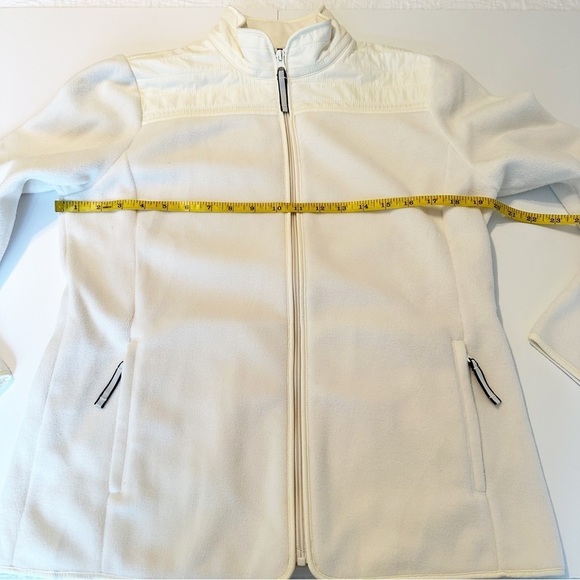 Talbots Fleece Zip Front Ivory Jacket - Medium - Picture 9 of 11